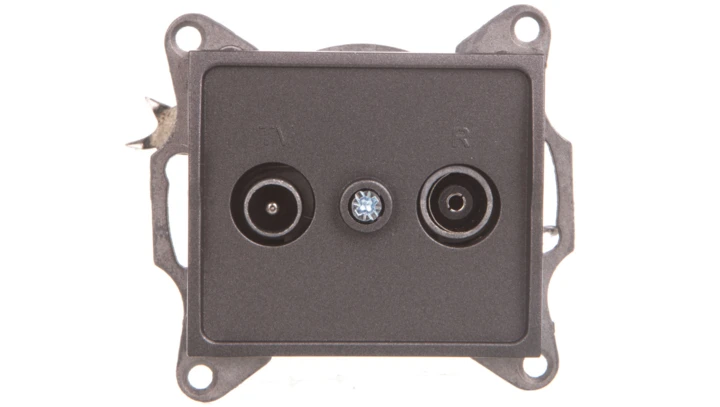 LOGI Gniazdo antenowe RTV końcowe Grafit 25278