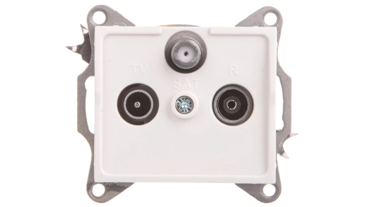 LOGI Gniazdo antenowe RTV/SAT przelotowe Biały 25102