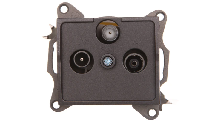 LOGI Gniazdo antenowe RTV/SAT przelotowe Grafit 25279