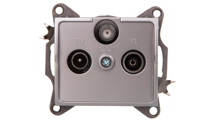 LOGI Gniazdo antenowe RTV/SAT przelotowe Srebrny 25220