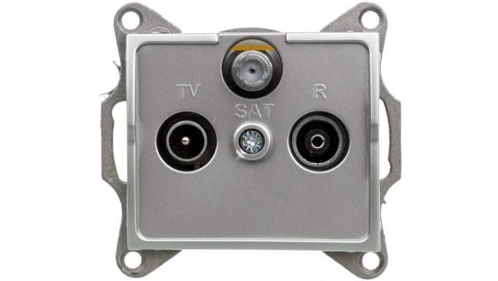 LOGI Gniazdo antenowe RTV/SAT końcowe Srebrny 25221