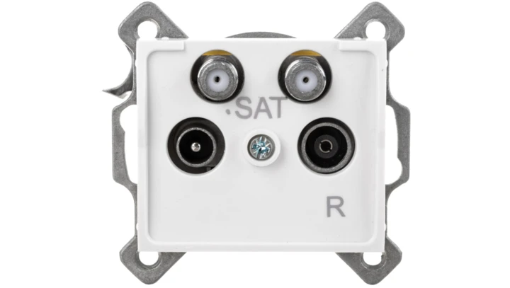 LOGI Gniazdo antenowe TV/2xSAT końcowe Biały 25105