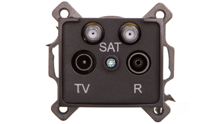 LOGI Gniazdo antenowe TV/2xSAT końcowe Grafit 25282