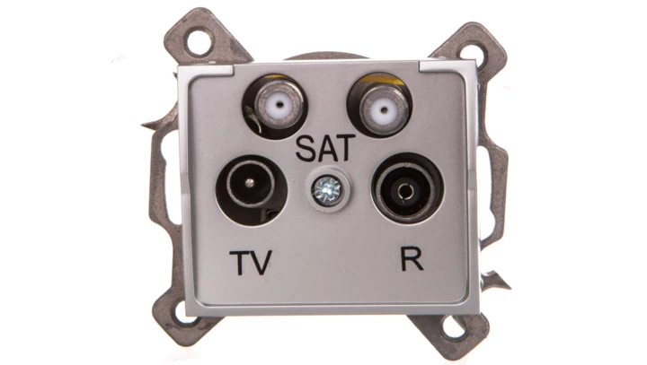 LOGI Gniazdo antenowe TV/2xSAT końcowe Srebrny 25223