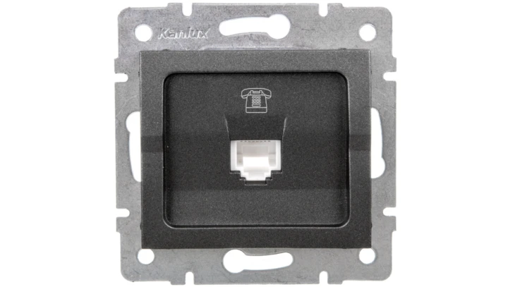 LOGI Gniazdo telefoniczne 1xRJ11 Grafit 25283