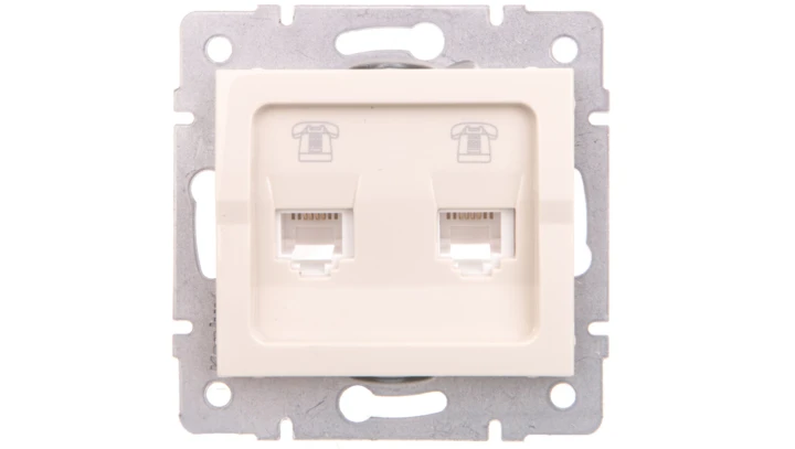 LOGI Gniazdo telefoniczne 2xRJ11 niezależne Kremowy 25166