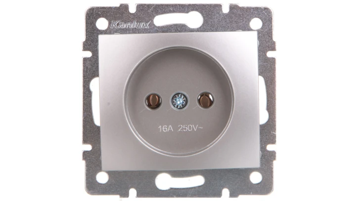 DOMO Gniazdo pojedyncze śrubowe 16A 250V srebrny 011210143 24848