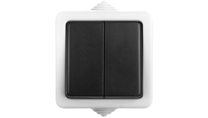 TEKNO Łącznik świecznikowy śrubowy 10AX 250V szary IP54 25351