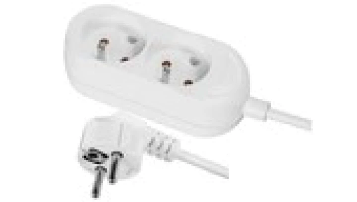 Przedłużacz 2-gniazda z/u 16A 5m /OMY 3x1,5/ biały PS-270