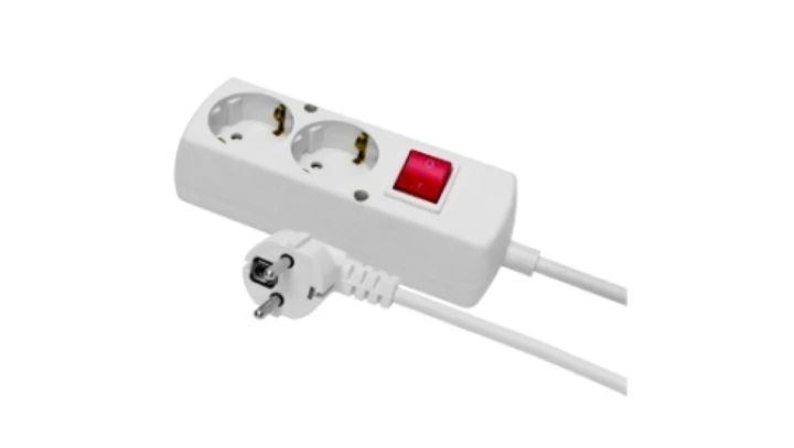 Przedłużacz z wyłącznikiem 2-gniazda z/u Schuko 16A 5m /H05VV-F 3x1,5/ biały PS-270S WS