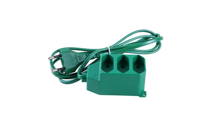 Przedłużacz 3-gniazda b/u Euro 2,5A 5m /OMYp 2x0,75/ zielony PS-362 P