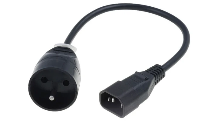 Przedłużacz do UPS 1-gniazdo z/u 10A /H05VV-F 3x1 0,3m/ z wtykiem IEC C14 PS-PCU 171