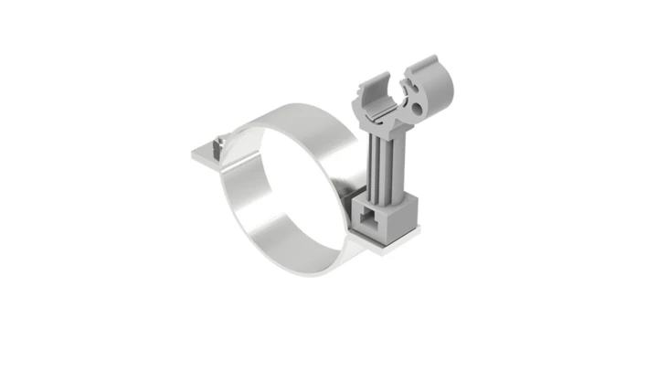 Uchwyt do rury spustowej fi 80mm nierdzewny z plastikiem 64.08/P NI /96420805/