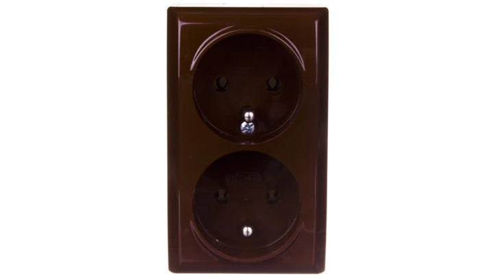 BIS Gniazdo podwójne z/u z niezamiennością faz brązowe GN-2BC/24