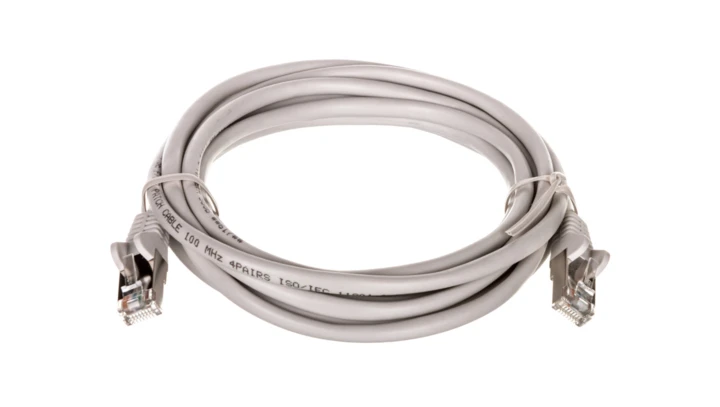 Kabel krosowy patchcord F/UTP kat.5e CCA szary 3m 50129