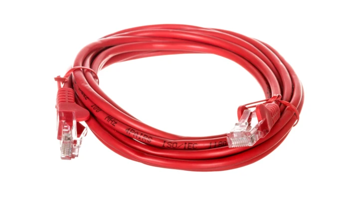 Kabel krosowy patchcord U/UTP kat.5e CCA czerwony 3m 68369