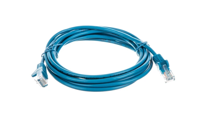 Kabel krosowy patchcord U/UTP kat.5e CCA niebieski 3m 68365