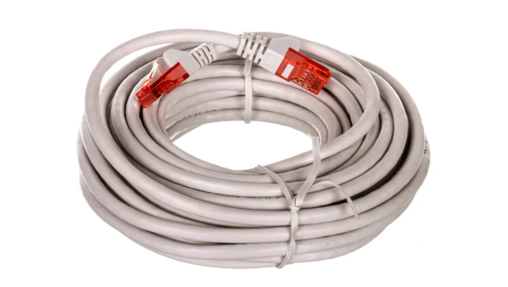 Kabel krosowy patchcord U/UTP kat.6 CCA szary 10m 68444