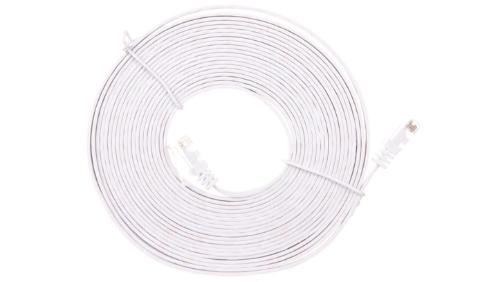 Kabel krosowy płaski patchcord U/UTP kat.5e biały 5m 93361