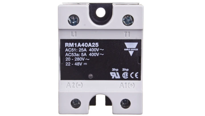 Przekaźnik półprzewodnikowy jednofazowy 42-440V AC 25A 20-280V AC/22-48V DC RM1A40A25