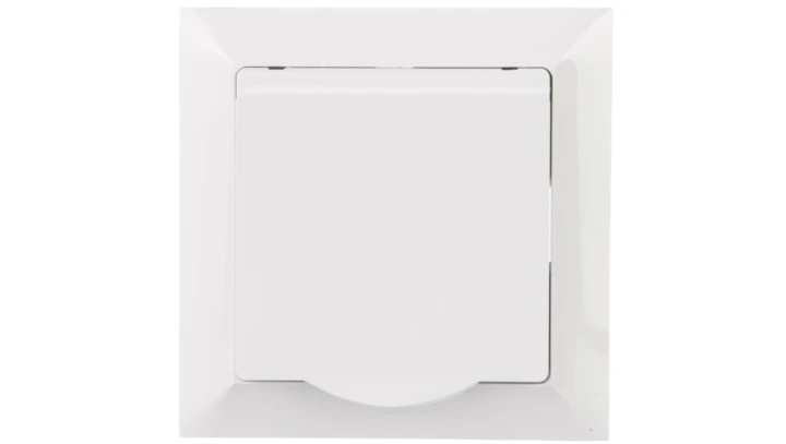 PREMIUM Gniazdo pojedyncze z/u 16A 250V z klapką IP44 białe GPT-16 PrH