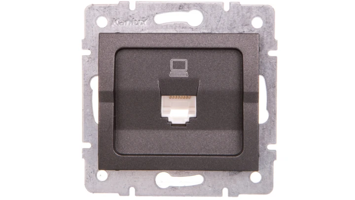 LOGI Gniazdo komputerowe pojedyncze (RJ45Cat 5e Jack) Grafit 25285