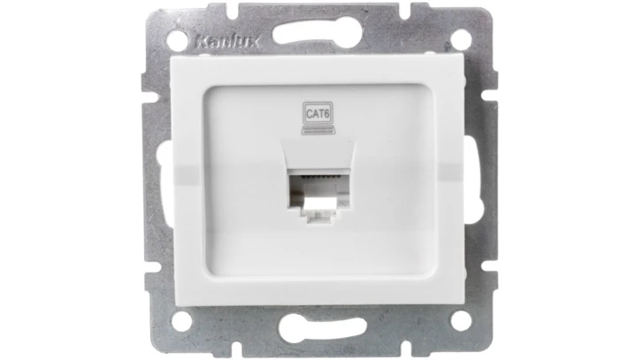 LOGI Gniazdo komputerowe pojedyncze (RJ45Cat 6 Jack) Biały 25109