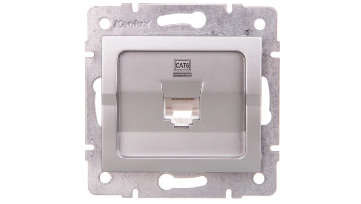 LOGI Gniazdo komputerowe pojedyncze (RJ45Cat 6 Jack) Srebrny 25227
