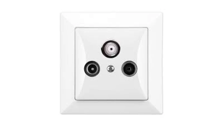 OPAL Gniazdo antenowe RTV/SAT przelotowe białe GAPS/P-Op