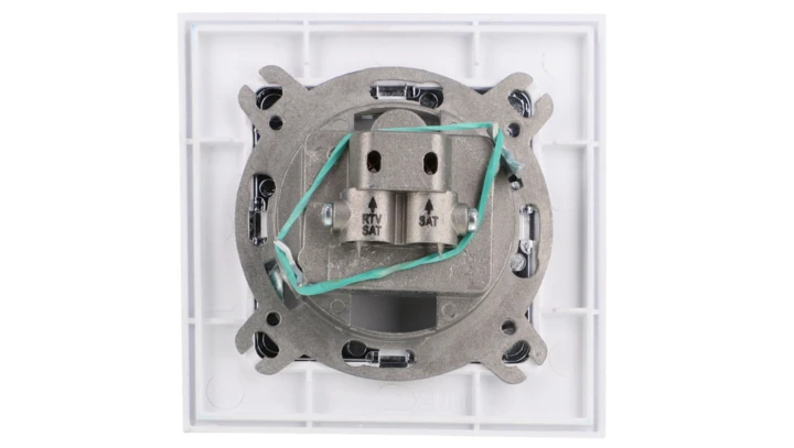 MAGIC Gniazdo antenowe podwójne RTV/SAT biały/chrom GAPS/2-M