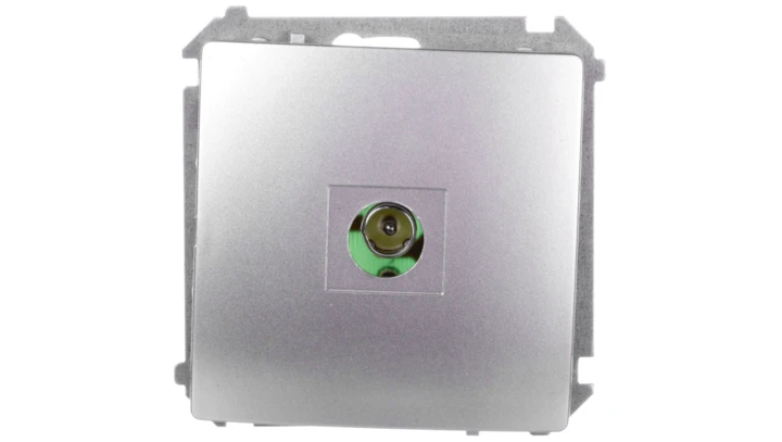 Simon Basic Gniazdo antenowe pojedyncze końcowe srebrny mat BMAK3.01/43