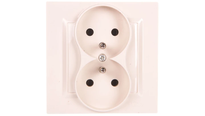 Simon 10 Gniazdo podwójne z/u MONOBLOCK 16A, 250V krem CGZ2/41