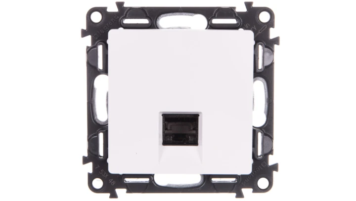 VALENA LIFE Gniazdo komputerowe RJ45 kat.6A STP białe 753148