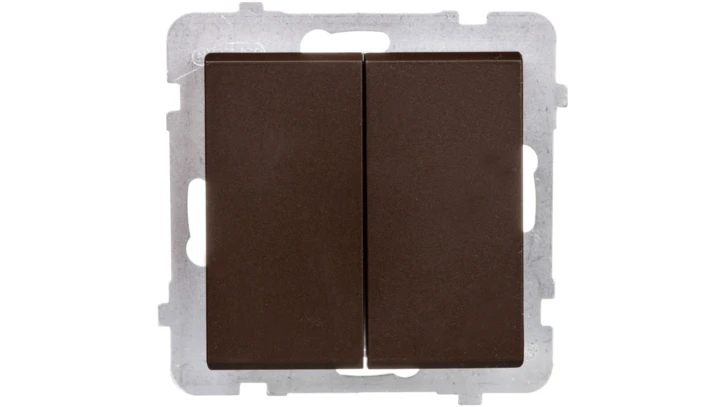 SONATA Przycisk podwójny zwierny czekoladowy metalik ŁP-17R/m/40