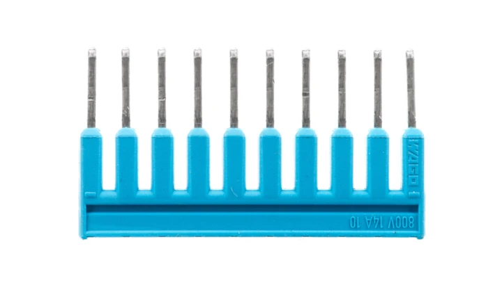 Mostek grzebieniowy z izolacją 10-torowy 14A niebieski 2000-410/000-006 /25szt./