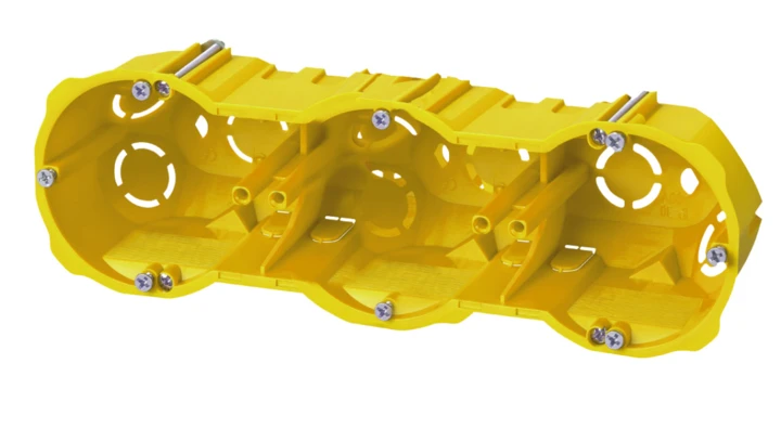 Puszka podtynkowa PK-3x60 k/g głeboka bezhalogenowa samogasnąca IP20 żółta RAL 1021 0287-00N