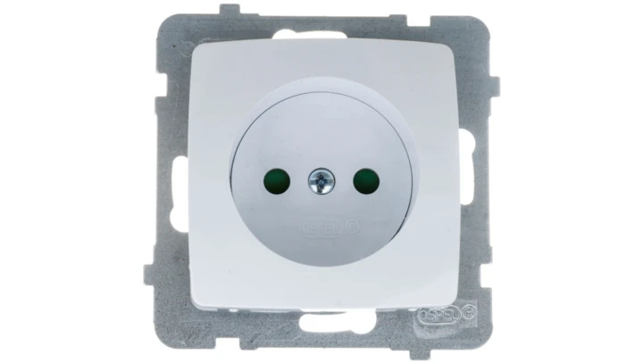 KARO Gniazdo pojedyncze b/u z przesłonami biały GP-1SP/m/00