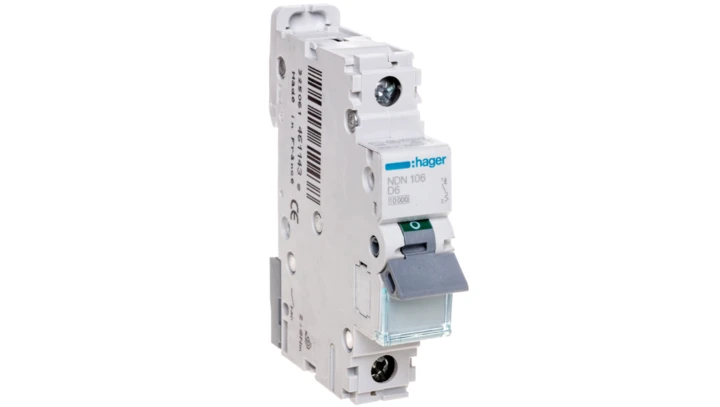 Wyłącznik nadprądowy 1P D 6A 10kA AC NDN106