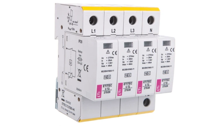 Ogranicznik przepięć typ T2 (C) ETITEC C T2 275/20 4+0 do instalacji mieszkaniowych TN-S 002440395