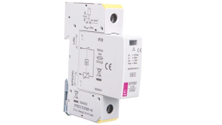 Ogranicznik przepięć typ T2 (C) ETITEC C T2 275/20 1+0 do instalacji mieszkaniowych 002440393