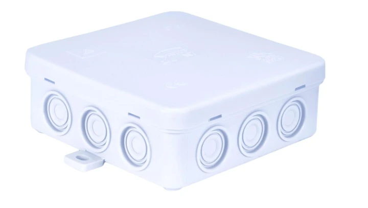 Puszka n/t hermetyczna z dławicą zintegrowaną 100x100x39mm IP54 biała N7 83007006