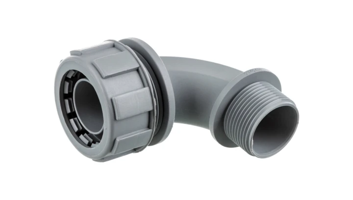 Dławnica kątowa do węża osłonowego M25 IP65 SILVYN MPC 90 stopni M25x1,5 GY czarna 55502367 /10 szt./