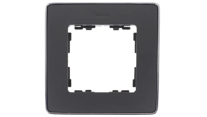 Simon Detail 82 Ramka pojedyncza Detail SELECT-metal GRAFIT / podstawa Chrom 8201610-241