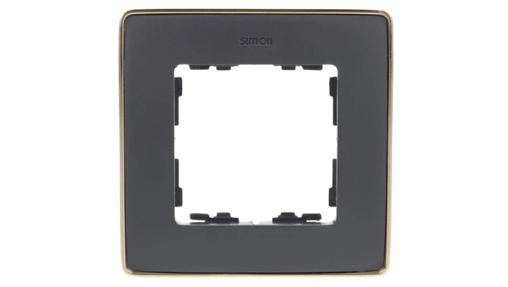 Simon Detail 82 Ramka pojedyncza Detail SELECT-metal GRAFIT / podstawa Złota 8201610-242