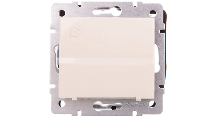 LOGI Gniazdo hermetyczne z klapką 2P+Z IP44 Schuko śrubowe 16A 250V Kremowy 25146