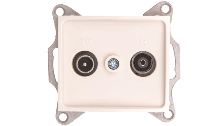 DOMO Gniazdo RTV przelotowe kremowe 011320003 24804