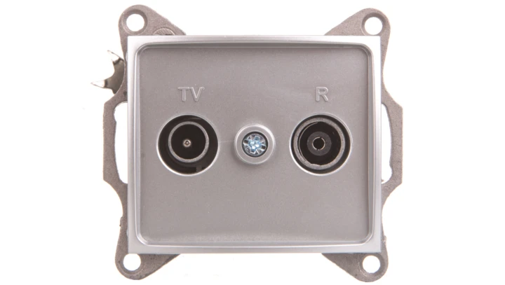 DOMO Gniazdo RTV końcowe srebrne 011330043 24864