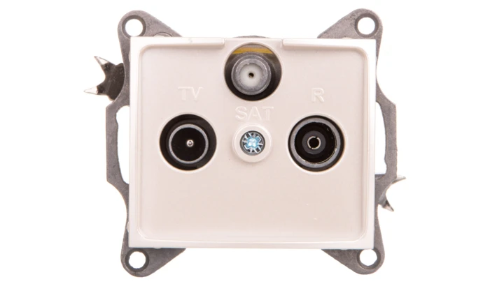 DOMO Gniazdo RTV/SAT przelotowe perłowe białe 011340030 24983