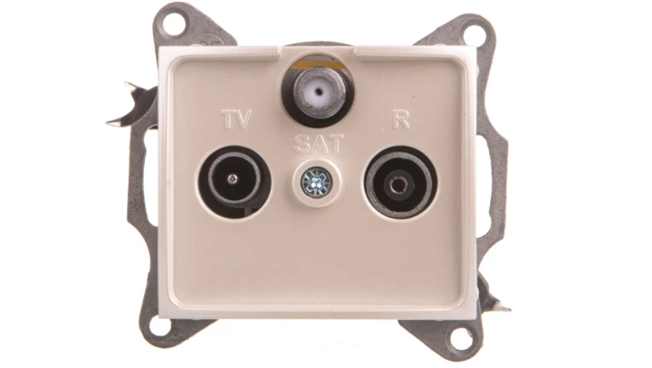 DOMO Gniazdo RTV/SAT końcowe perłowe białe 011350030 24984