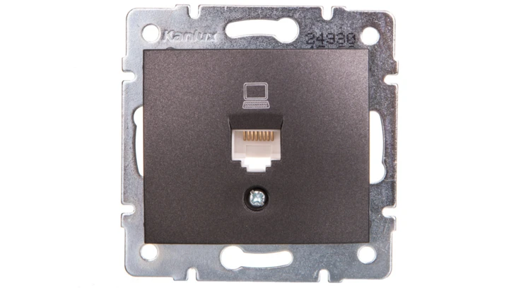 DOMO Gniazdo komputerowe pojedyncze RJ45Cat 5e Jack grafit 011390041 24930
